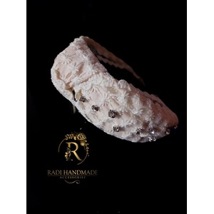 Radi handmade Дантелена диадема с възел и камъни (703)