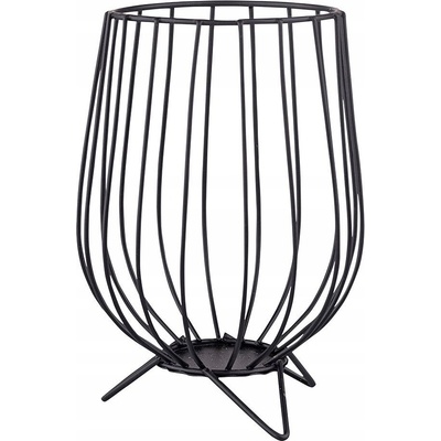 Čierny kovový svietnik lampáš dekoratívny Altom Design, ozdoby do záhrady