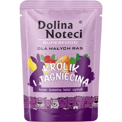 Dolina Noteci Superfood malých plemen s králíkem a jehněčím masem 100 g