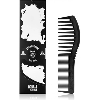 Angry Beards Двоен гребен за брада и четка за брада (gr-comb-carbon-dual)