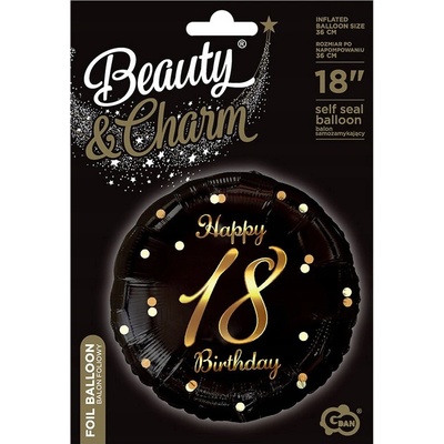 Godan Fóliový balón čierno zlatý 18
