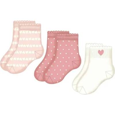 Mayoral Сет 3чифта чорапи в розово и бяло за бебе момиче Mayoral