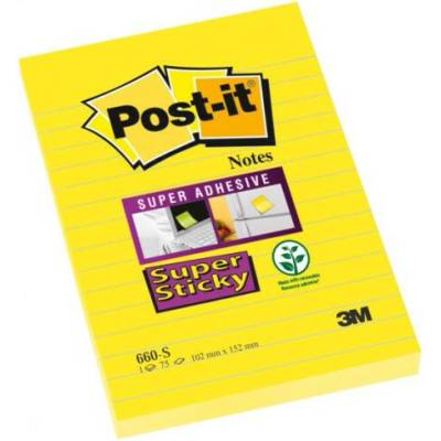 POST-IT Bloček Post-it Super Sticky 102x152 žltý linajky (MM066010)