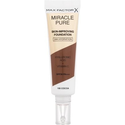 MAX Factor Miracle Pure Skin-Improving Foundation SPF30 грижовен хидратиращ фон дьо тен 30 ml нюанс 100 Cocoa