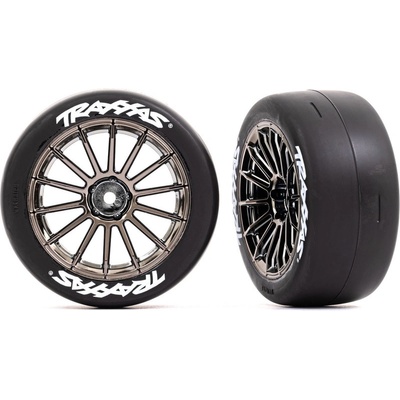 Traxxas koleso 2.0" disk multi-spoke čierny chróm pneu slick predný 2