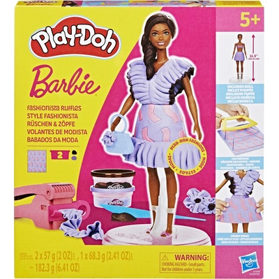 Hasbro Play-Doh Barbie Návrhář Módní Volánky Panenka s Příslušenstvím