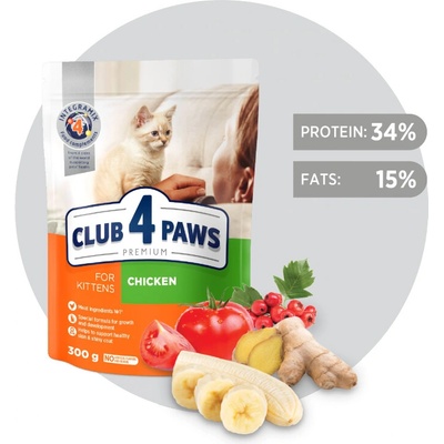 CLUB 4 PAWS Premium pre mačiatka Kura 300 g