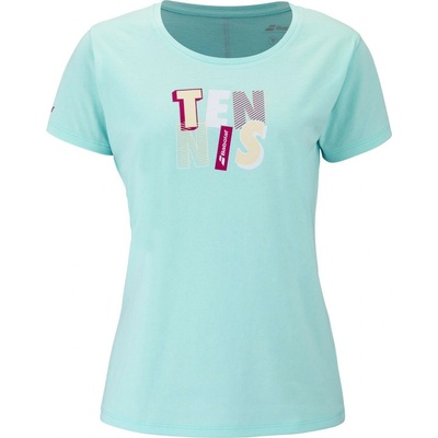 Babolat Dámske tričko Exercise Message Tee Blue Tint