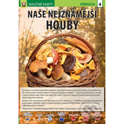 Naučné karty Naše nejznámější houby
