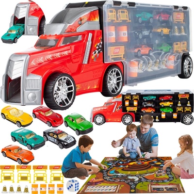 MalPlay Nákladné auto s autíčkami, 23-dielna sada