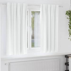 Pure Line Home Плътни завеси в цвят бял с комбиниран перделък, 2 бр. , 140 x 175 см