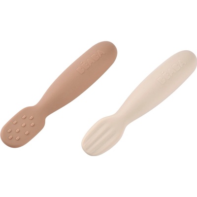 Beaba První trénovací lžičky silikonové 2 ks Praline/Clay