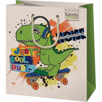 Cardex Екологична подаръчна торбичка от трева, Динозавър, М, 20х23см