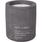 Blomus (Германия) Ароматна свещ BLOMUS FRAGA с аромат Soft Linen - Ø9 х 11 см - цвят магнитно сиво (BLOMUS 65658)