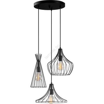 ASIR GROUP Пендел MEZOPOTAMYA 3xE27/40W/230V черен (AS1753)