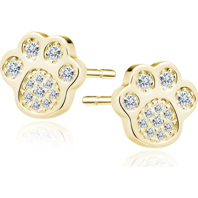 Olivie Russo strieborné náušnice LABKA gold 2407