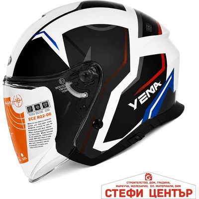 Paolo Мото каска yema 662-4 - l - Черно/Бяло (721623)