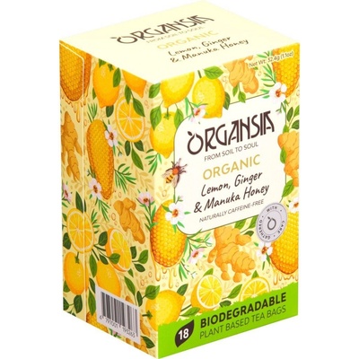 ORGANSIA Lemon ginger & Manuka honey ovocno bylinný čaj BIO 18 sáčků
