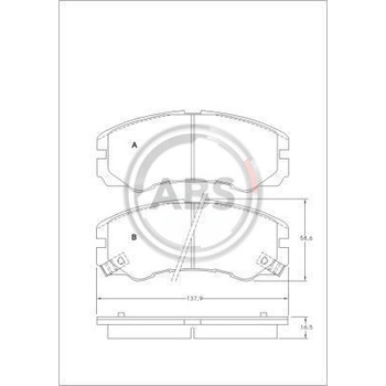 A.B.S. Sada brzdových platničiek kotúčovej brzdy 36793