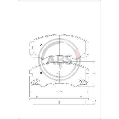A.B.S. Sada brzdových platničiek kotúčovej brzdy 36793