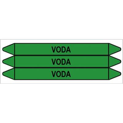Značení potrubí, voda,3 ks, 355 × 37 mm PZ 008683