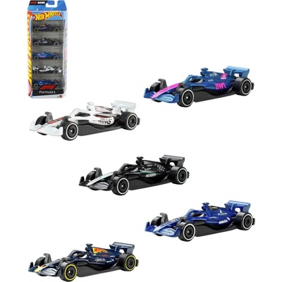 Mattel HOT WHEELS Auto kovový angličák Formule 1 set 5ks 1:64