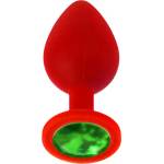 X Fun Силиконов Butt Plug с бижутерия "X FUN REDED DARK GREEN" 7 см. Размер - S