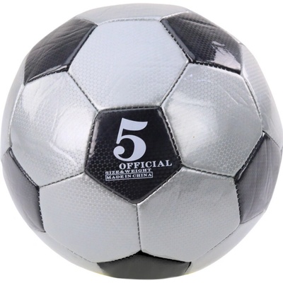 mamido Klasická futbalová lopta 24 cm veľkosť 5 šedá