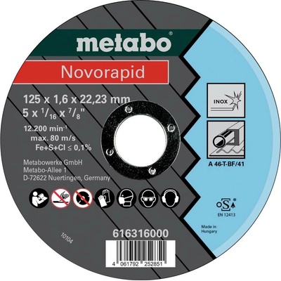 Metabo 616316000 Řezný kotouč 125 mm 25 ks list