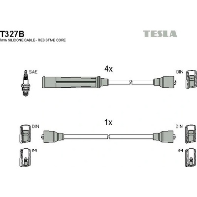 Sada zapaľovacích káblov TESLA T327B