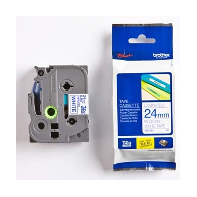 páska BROTHER TZ253 modré písmo, biela páska Tape (24mm) (TZE253)