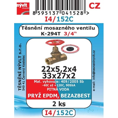 M.A.T. těsnění vent.Ms 3/4" KE294T g/kling.I4/152C (2ks) | Zboží Auto