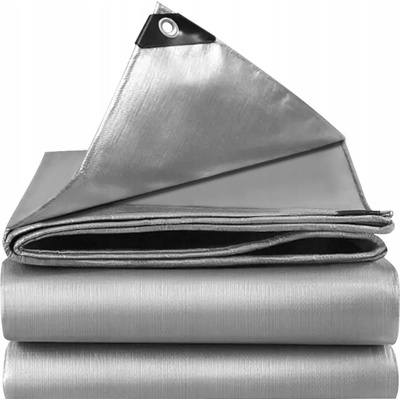 Gardlov 24652 krycí plachta krycí s kovovými oky 3 x 4 m 120 g/m² stříbrná
