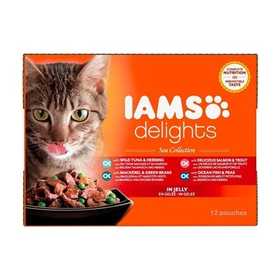 Iams Cat Delights Adult All Breeds Ocean Fish jelly 12 x 85 g