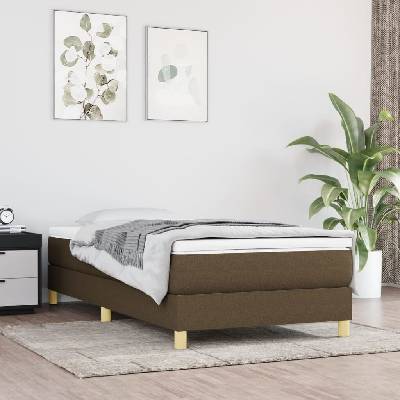 vidaXL 3144143 Boxspring postel s matrací textil / barva tmavě hnědá