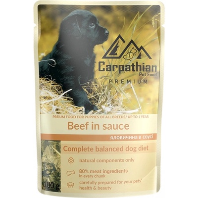 Carpathian Pet Food Premium Puppy v omáčke s hovädzím mäsom 100 g