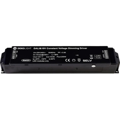 Deko-Light napájení BASIC, DIM, CV, 200AD-12V, DALI-Bus / Push / 1-10V konstantní napětí 0-16700 mA IP20 stmívatelné 12V DC 200,00 W 862160
