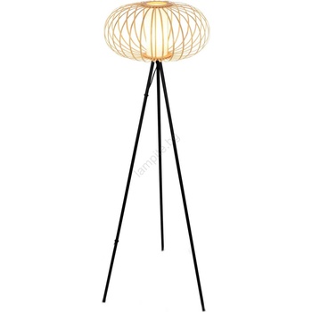 Briloner 1759011 - Подова лампа 1xE27/10W/230V бамбук/черна (BL2264)