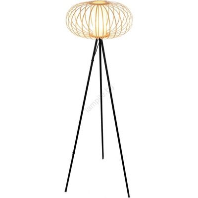 Briloner 1759011 - Подова лампа 1xE27/10W/230V бамбук/черна (BL2264)