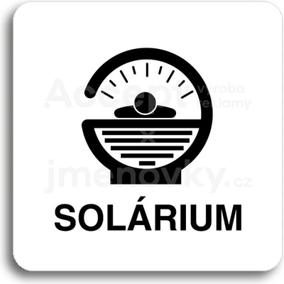 ACCEPT Piktogram solárium IV - bílá tabulka - černý tisk bez rámečku