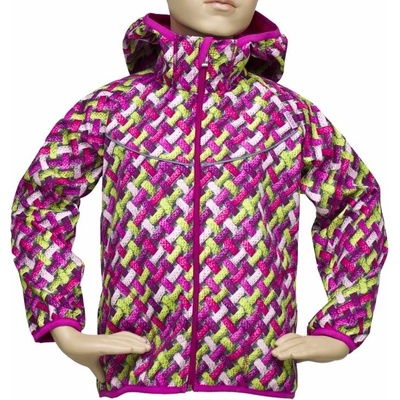 Fantom dětská bunda softshell s copánky růžovozelené copánky