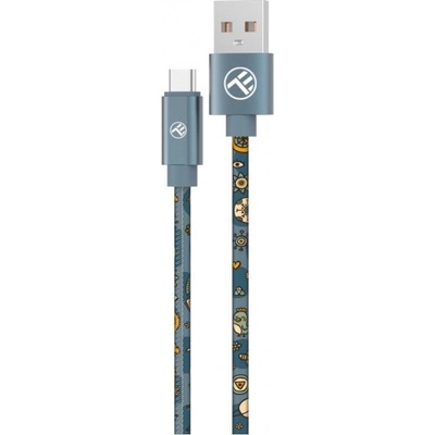 Tellur Кабел Tellur Graffiti (TLL155671), от USB-A(м) към USB-C(м), 1m, син (TLL155671)