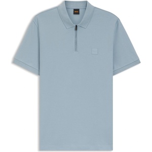 Boss Блуза с яка Boss Mens BOSS ORANGE Short Sleeve Quarter Zip Polo Top - Blue 458