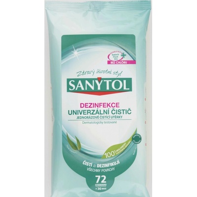 SANYTOL Dezinfekčné univerzálne čistiace útierky s vôňou Eukalyptu 36 ks