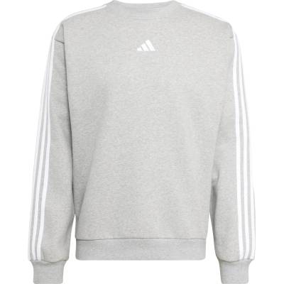 Adidas Мъжки пуловер adidas Essentials 3-Stripes Fleece Sweatshirt Jumper - Medium Grey Heather / White (017-4666-0311)