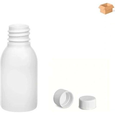 Via Plastová lahvička bílá široká s bílým uzávěrem 25 ml 1000 ks