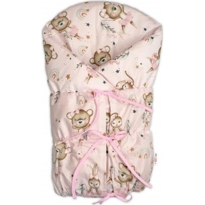 Baby Nellys Klasická retro zavinovačka LALLY šněrovací s výplní Little Balerina růžová