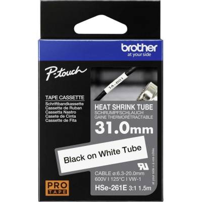 Brother HSE HSE261E Farba pásky: biela Farba písma:čierna 31 mm 1.5 m