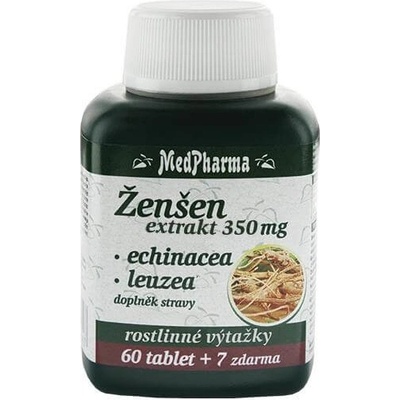 MedPharma Ženšen 350 mg + echinacea + leuzea 60 tabliet + 7 tabliet