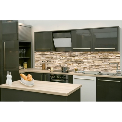 DIMEX ART Фототапет за кухня - бежова естествена облицовка 260 x 60 см